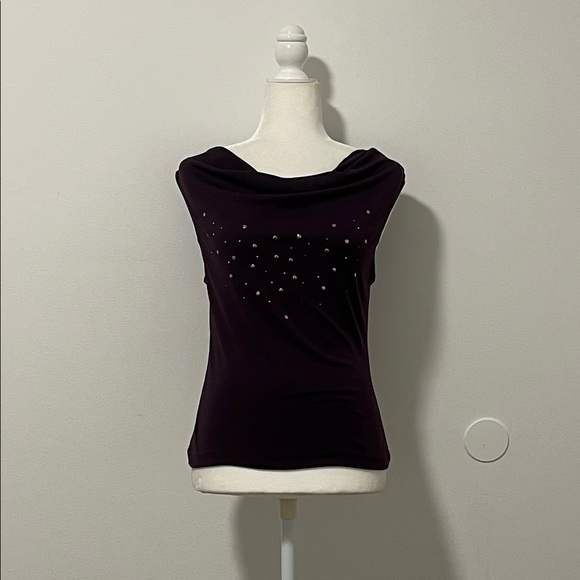 La Belle Deep Purple Blouse with Sequins - Picture 2 of 14